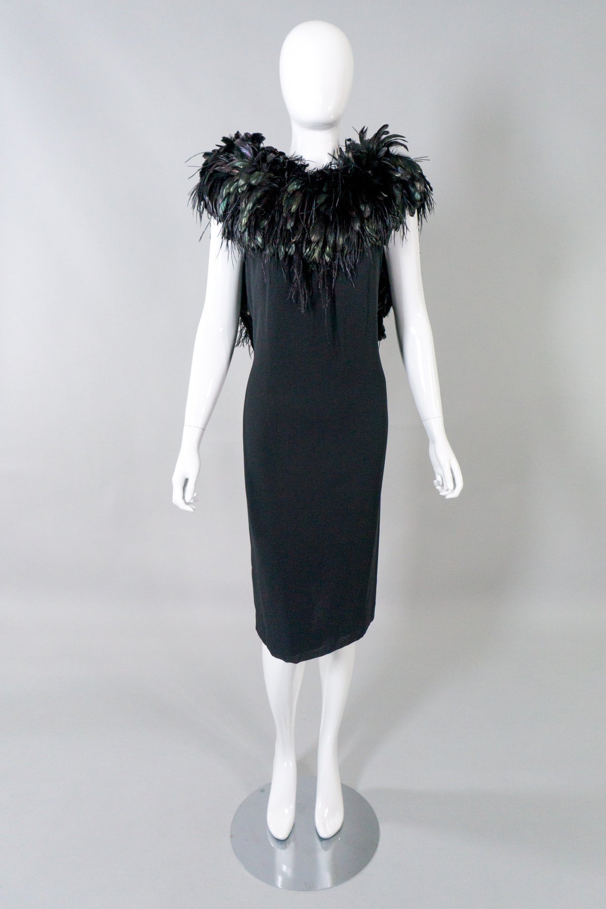 Feather Neckline Cocktail Dress  Recess