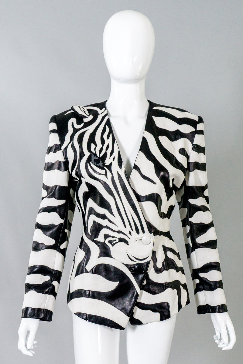 Zebra Print Moto Jacket, Zebra Print Biker Jacket