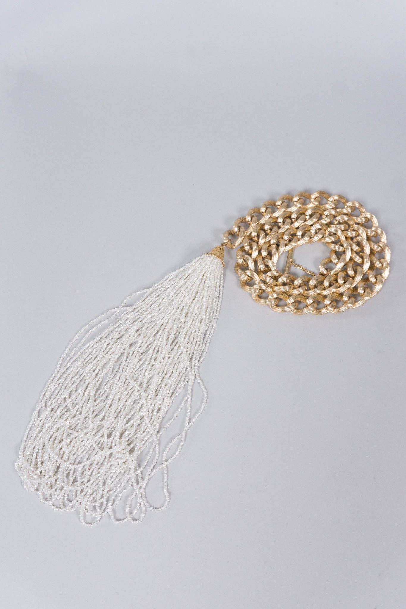 Vintage Beaded Tassel Chain Belt or Necklace