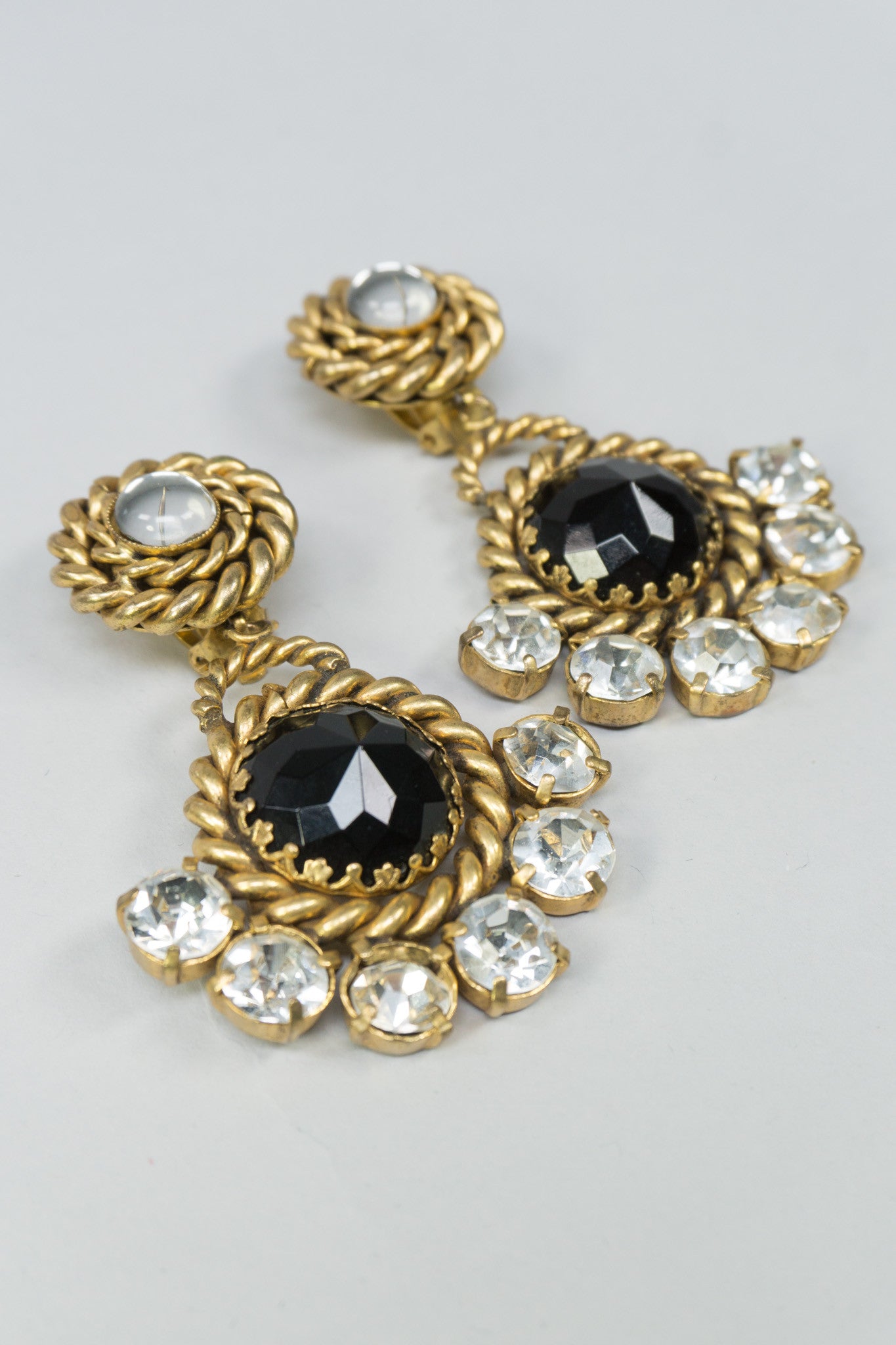 Butler & Wilson Vintage Bronze Braid Drop Earrings
