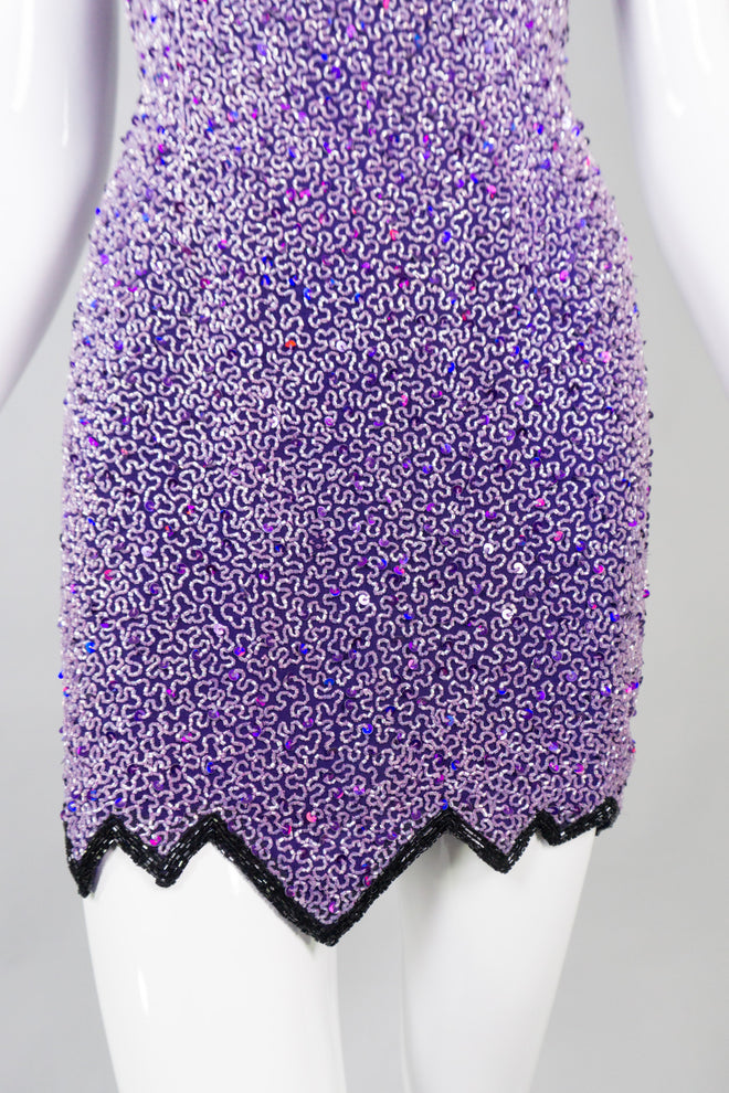 Naeem Khan Riazee Beaded Cocktail Mini Slip Dress