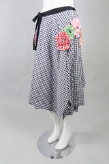 Comme Des Garcons Applique Gingham Wrap Skirt