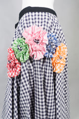 Comme Des Garcons Applique Gingham Wrap Skirt