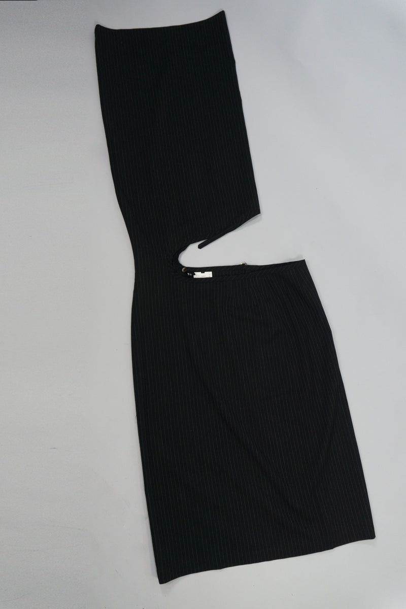 Tricot Comme des Garcons Pinstripe Convertible Apron Skirt