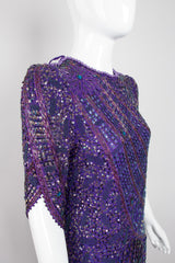 Zandra Rhodes Rare Collectable Beaded Draped Petal Cocktail Dress