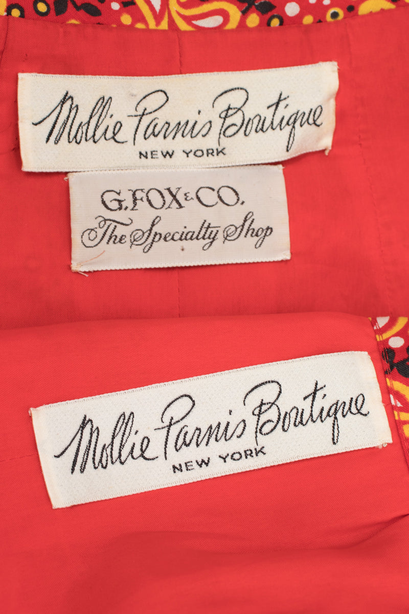 Mollie Parnis Vintage Paisley Tie Top & Ruffle Skirt Set