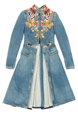 Alexander McQueen Beaded Denim Cutaway Coat