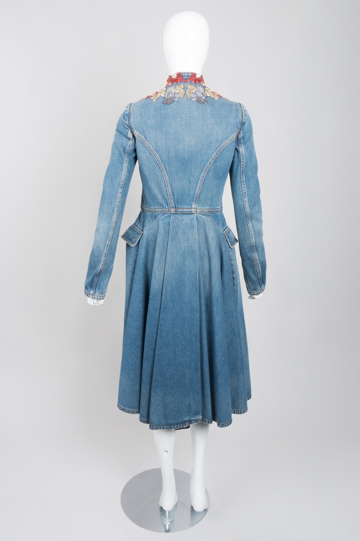 Alexander McQueen Beaded Denim Cutaway Coat – Recess