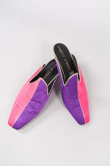 Charles Jourdan Carnival Silk Colorblock Mules