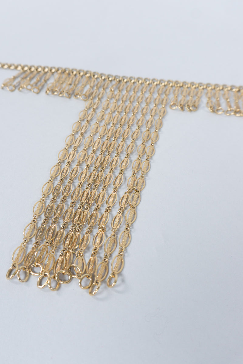 Filigree Chain Fringe Bib-Style Choker Necklace