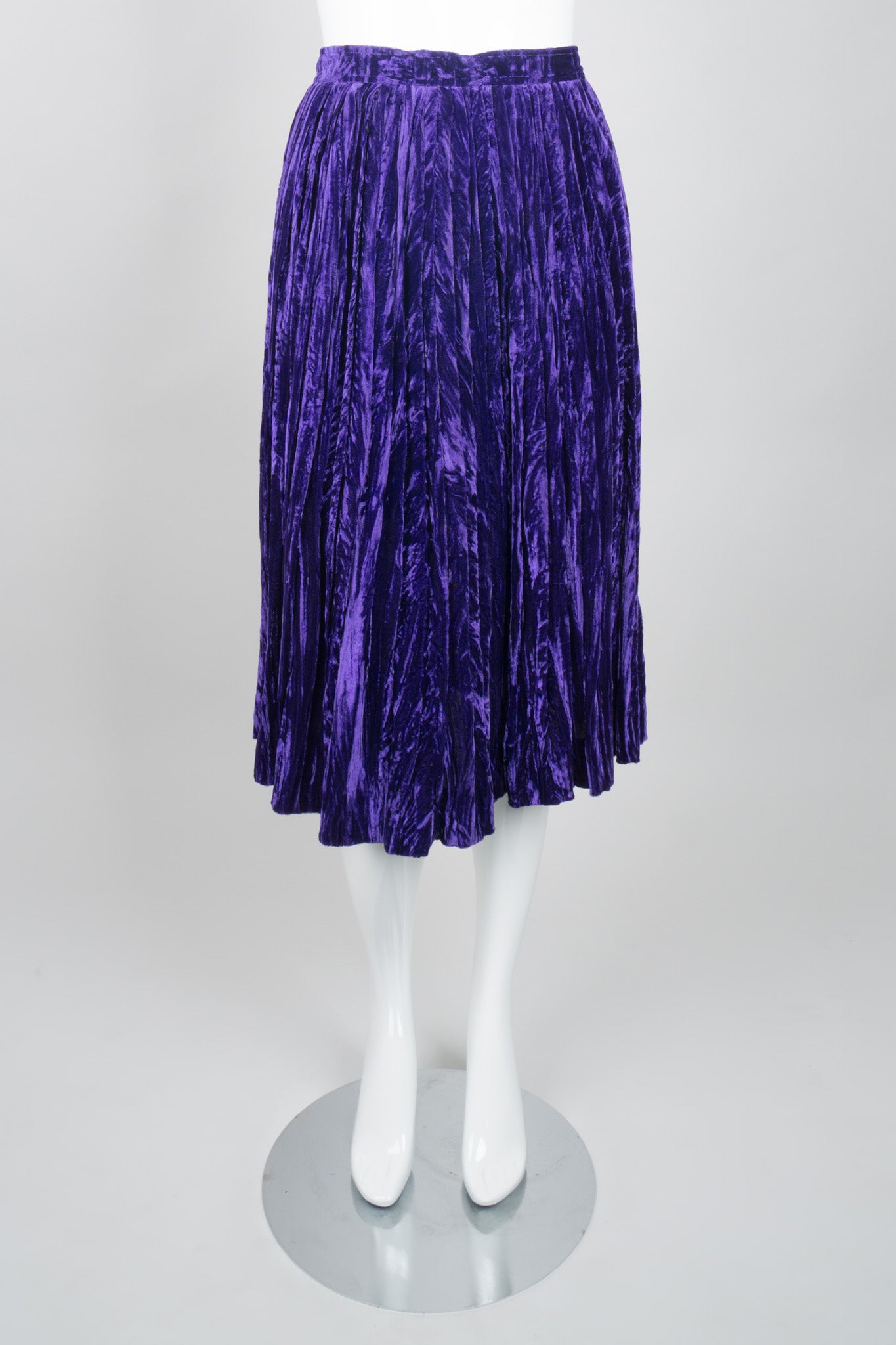 Yves Saint Laurent Rive Gauche Ultra Violet Crushed Velvet Skirt