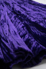 Yves Saint Laurent Rive Gauche Ultra Violet Crushed Velvet Skirt