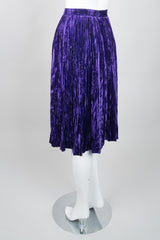 Yves Saint Laurent Rive Gauche Ultra Violet Crushed Velvet Skirt