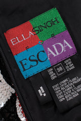 Escada by Ella Singh Checkerboard Comic Explosion Sequin Cocktail Dress 