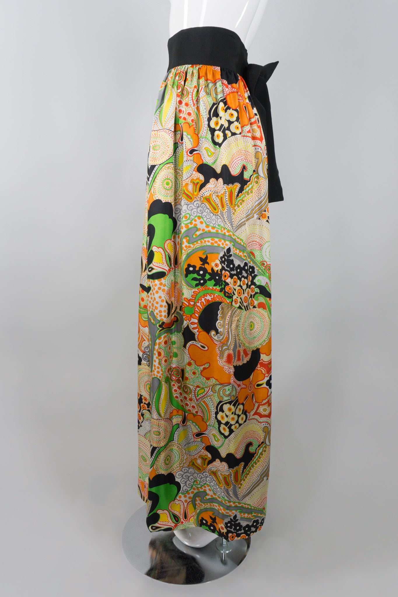 Bill Tice Vintage Psychedelic Silk Wrap Samurai Skirt