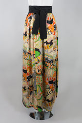 Bill Tice Vintage Psychedelic Silk Wrap Samurai Skirt