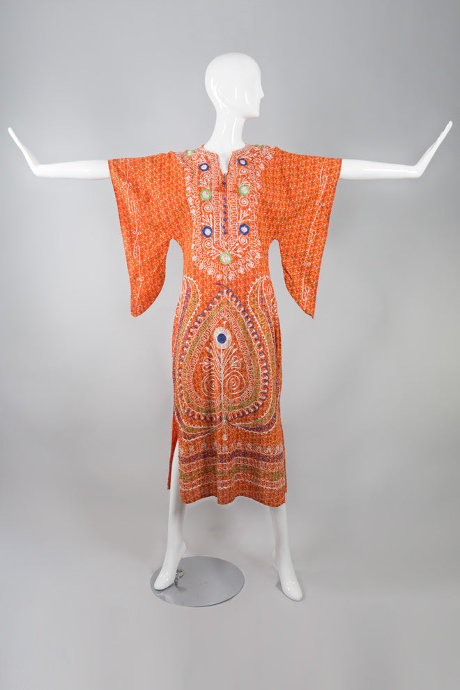 Mustaqeem Vintage Butterfly Sleeve Calico Caftan