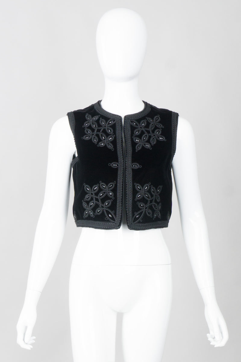 Oscar de la Renta Vintage Embellished Velvet Vest & Skirt Set