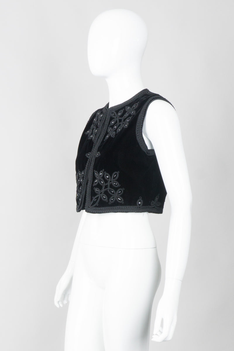 Oscar de la Renta Vintage Embellished Velvet Vest & Skirt Set