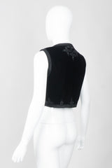 Oscar de la Renta Vintage Embellished Velvet Vest & Skirt Set