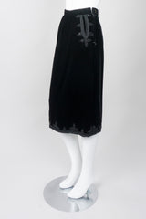 Oscar de la Renta Vintage Embellished Velvet Vest & Skirt Set