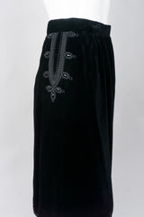 Oscar de la Renta Vintage Embellished Velvet Vest & Skirt Set