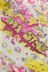 Vintage Escada 1991 Hello Angel Graffiti Print Shirt print detail at Recess LA