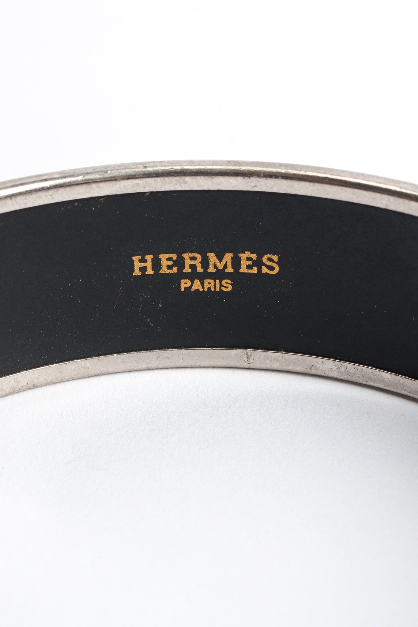 Vintage Hermés Moon Phase Numerals Wide Enamel Bracelet signed @ Recess LA