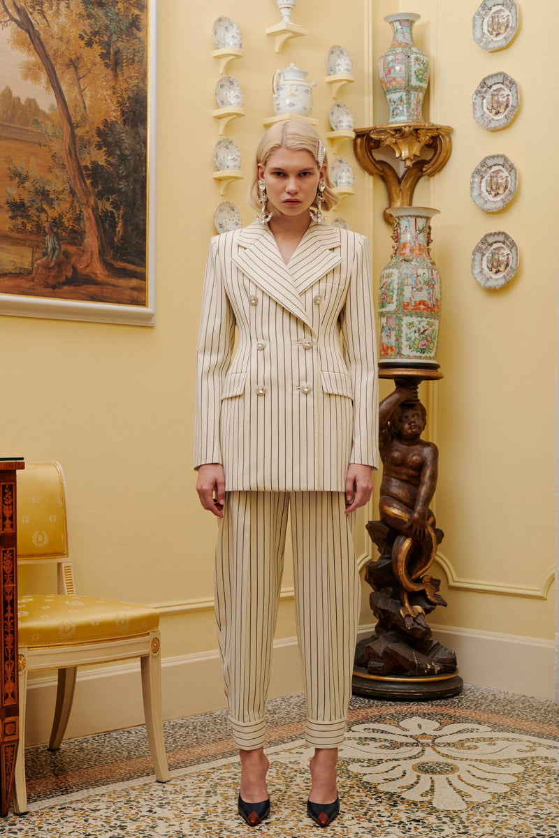 2019 S/S Alessandra Rich Rope Stripe Jacket & Pant Set pant lookbook at Recess LA