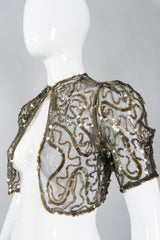 Neusteters Vintage Sequin Mesh Bolero Jacket