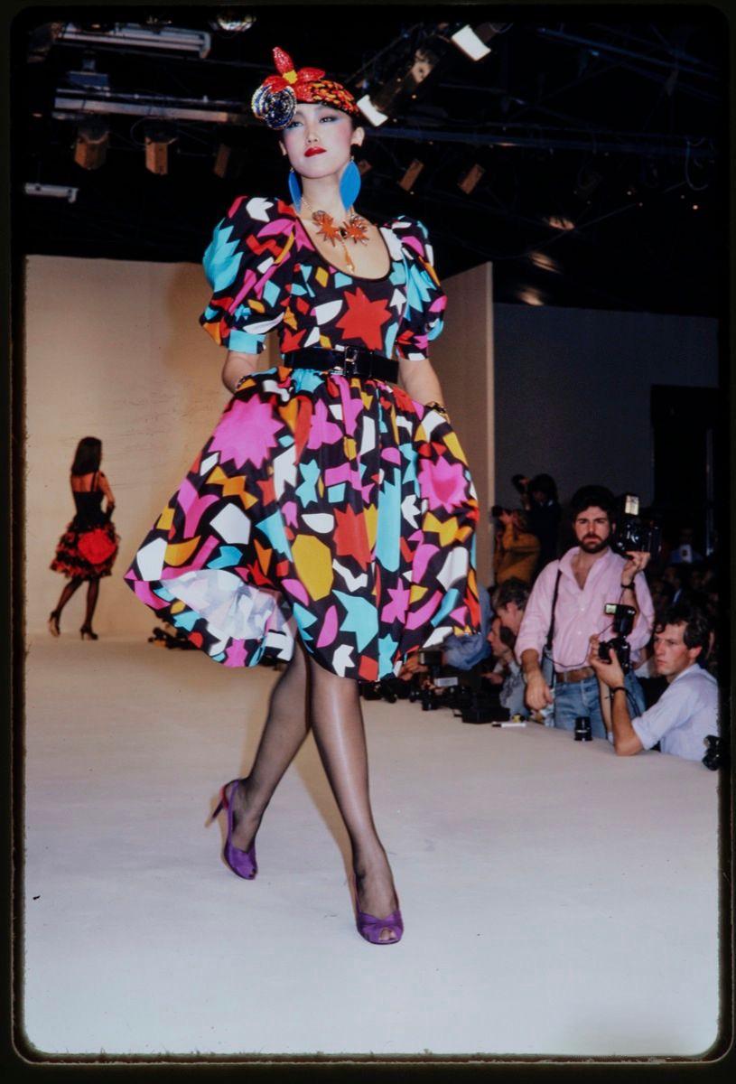 Vintage Yves Saint Laurent 1983 S/S Matisse Top & Skirt Set on runway @ Recess LA