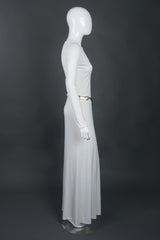 Tom Ford Gucci Rare Iconic Minimalist 1996 White Jersey Gown with Belt