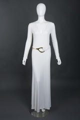 Tom Ford Gucci Rare Iconic Minimalist 1996 White Jersey Gown with Belt