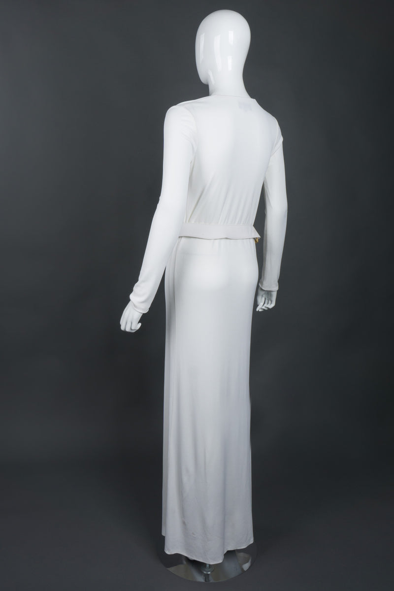 Tom Ford Gucci Rare Iconic Minimalist 1996 White Jersey Gown with Belt