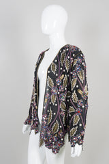 Lillie Rubin Vintage Beaded Leaf Open Jacket