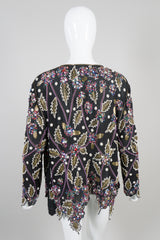 Lillie Rubin Vintage Beaded Leaf Open Jacket