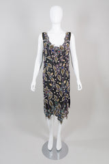 Liilie Rubin Vintage Beaded Leaf Sheath Dress