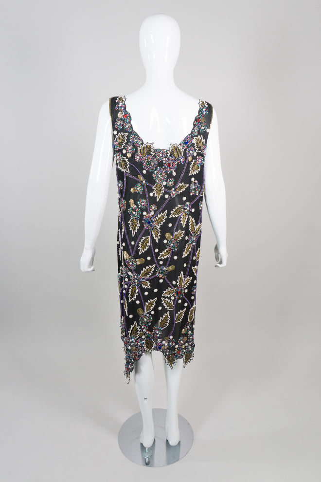 Liilie Rubin Vintage Beaded Leaf Sheath Dress
