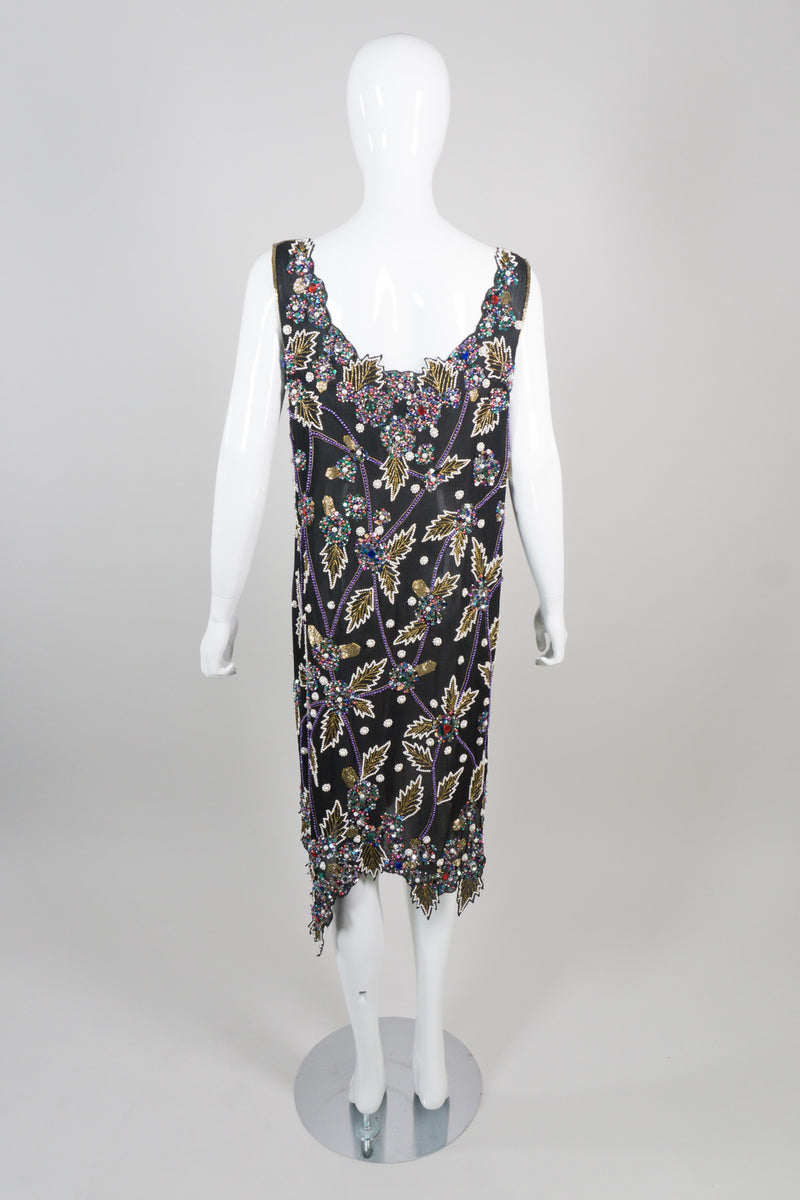 Liilie Rubin Vintage Beaded Leaf Sheath Dress