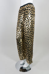 Cassandra Stone Vintage Gold Leopard Animal Sequin Jogger Pant