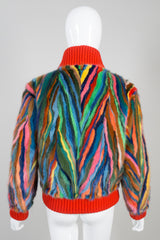 Vintage Revillon Rainbow Fur Bomber Varsity Jacket