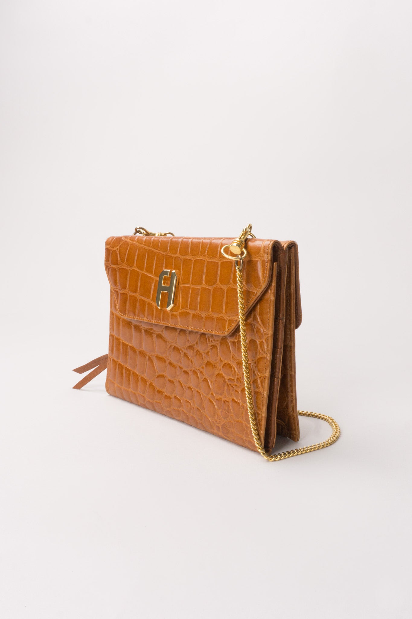 Fred Hayman Vintage Alligator Wallet On A Chain Crossbody Bag
