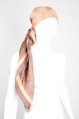 Bill Blass Peachy Sponge Paint Print Silk Scarf