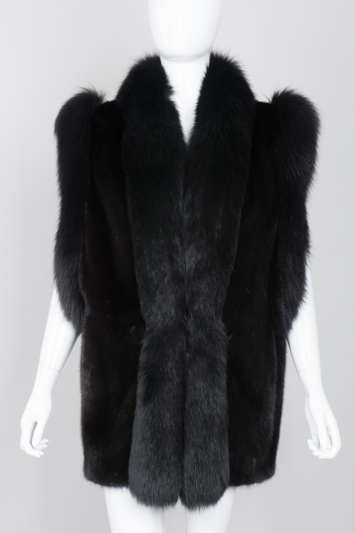 Vintage Long Mink & Fox Fur Vest