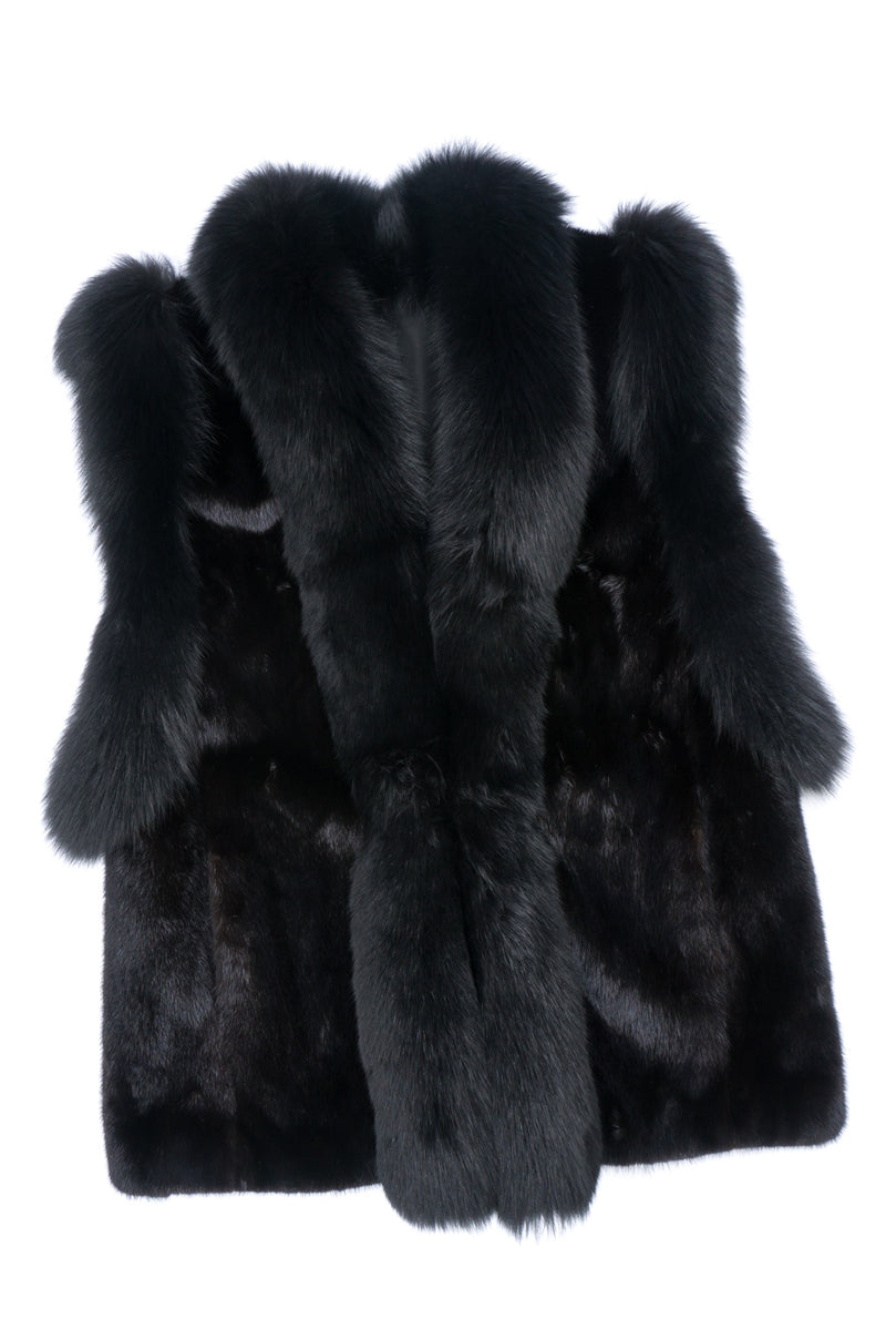 Vintage Long Mink & Fox Fur Vest