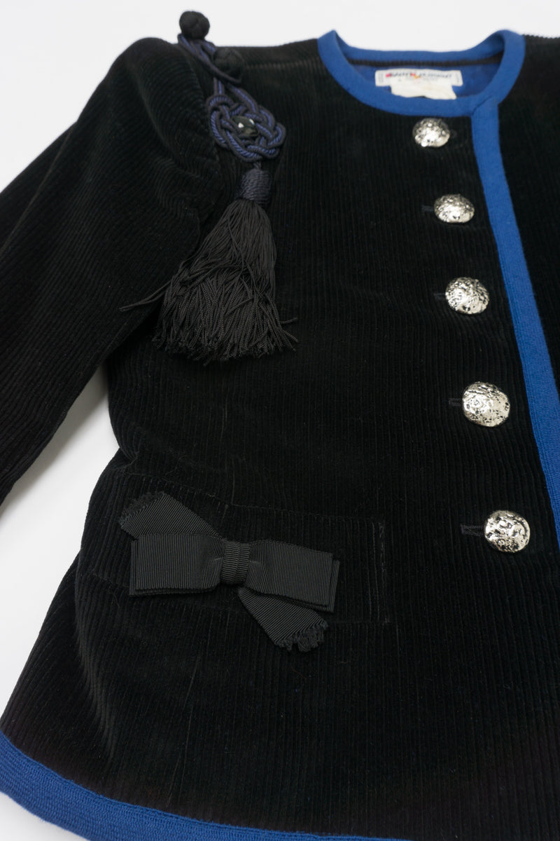 Saint Laurent Rive Gauche Vintage Corduroy Tassel Jacket