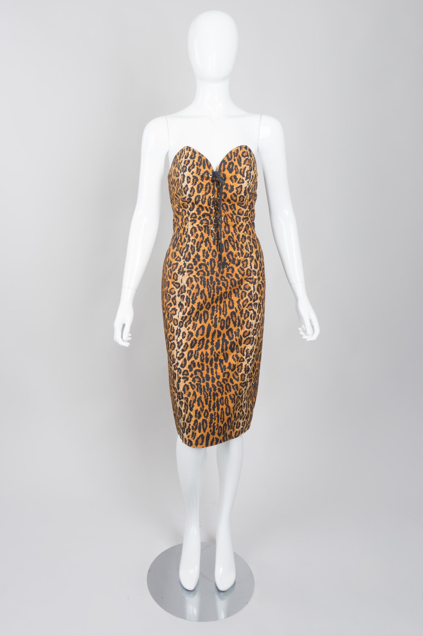 Patrick Kelly Rare Collectable Leopard Print Animal Bustier Dress