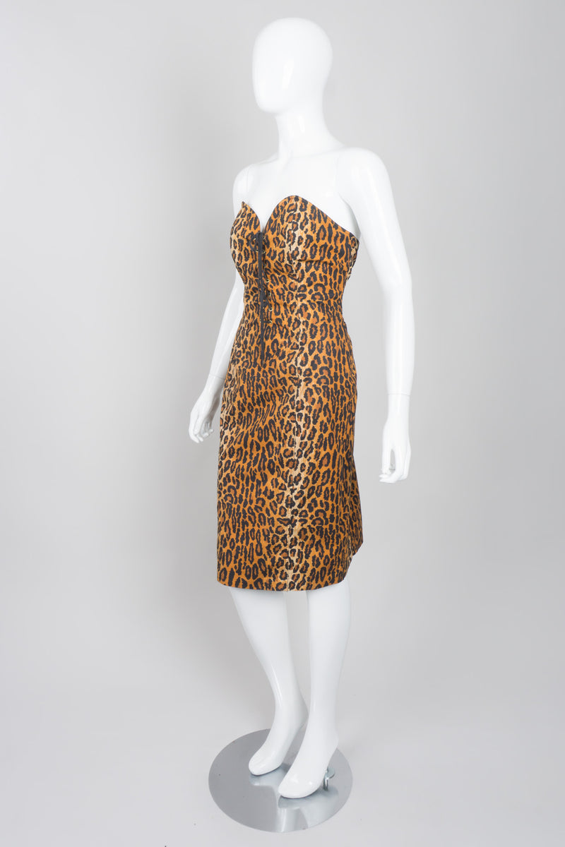 Patrick Kelly Rare Collectable Leopard Print Animal Bustier Dress