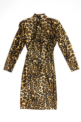 Patrick Kelly Rare Vintage Stretch Velvet Leopard Cocktail Dress