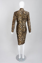 Patrick Kelly Rare Vintage Stretch Velvet Leopard Cocktail Dress